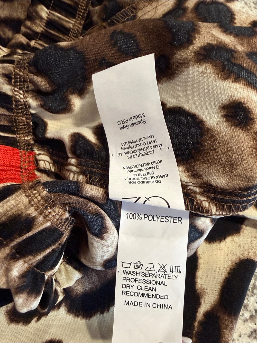 Q2 Wide Leg Pants Size Large Brown Black Leopard Print High Rise Relaxed Fit New - Picture 9 of 9